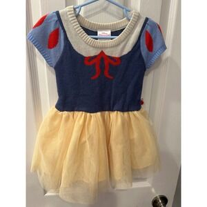 Disney Princess Snow White Sweater Dress Kids 2T Blue Yellow Tulle k7010